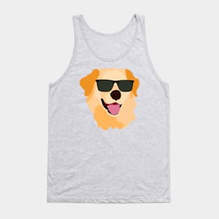 Golden Retriever with Sunglasses Tank Top